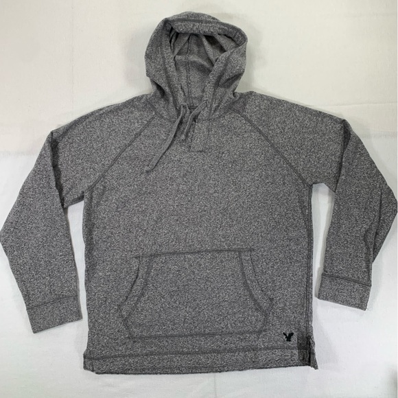 American Eagle 🦅 Unisex Warm Pullover Grey and Charcoal Hoodie Size M - Picture 1 of 10